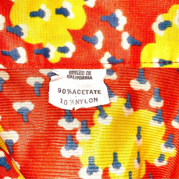 f u n k y :: True Vintage Mod Unique Floral Buttoned Shirt Dress - Picture 6 of 15